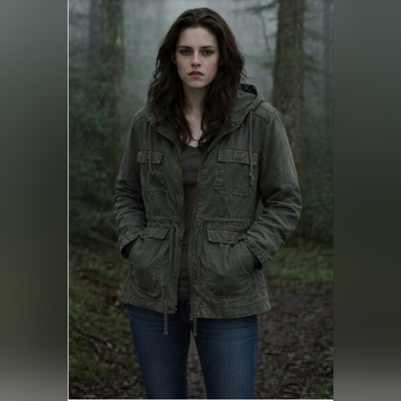 BB Dakota "Twilight Bella Swan" Y2K Grunge Distressed Military Field Jacket L - Picture 14 of 14
